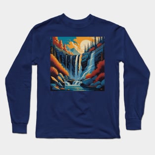 Beautiful paint of waterfall Long Sleeve T-Shirt